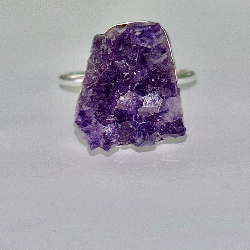 Raw Amethyst Geode Ring